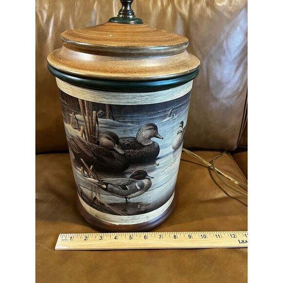RARE Vintage Ducks Unlimited Wood Lamp Base “Just Layin Around” Robert Leslie - Picture 5 of 13